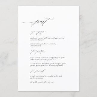 Elegante moderne Script Wedding Menu Card Menükarte