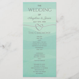 Elegante moderne Silbergrüne Hochzeit Programm