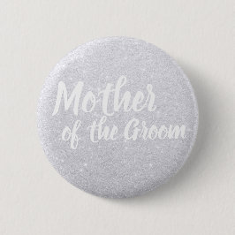 Elegante moderne silberne Glittermutter des Button