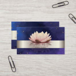 Elegante Moderne Silberstreifen am Lotus Visitenkarte