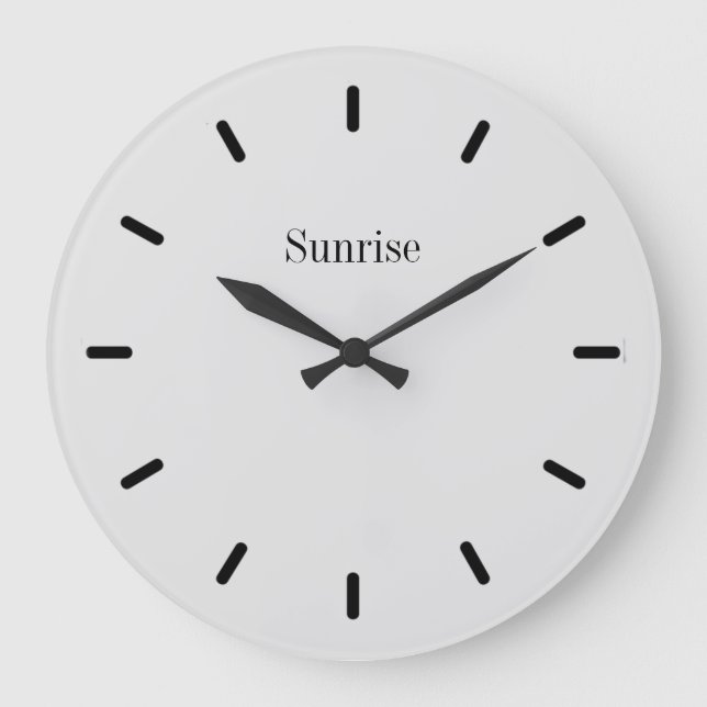 Elegante moderne Silver Color & Black Große Wanduhr (Vorderseite)