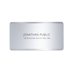 Elegante moderne Silver Custom Simple Chic Address Adressaufkleber