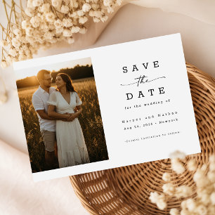 Elegante moderne Skript-Foto-QR-Code-Hochzeit Einladung