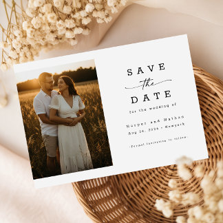 Elegante moderne Skript-Foto-QR-Code-Hochzeit Einladung