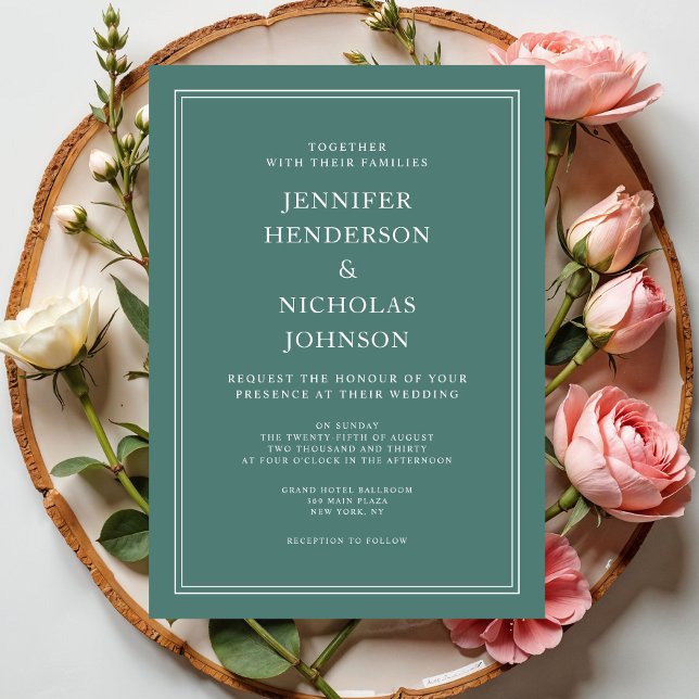 Elegante Moderne Smaragdgrüne Hochzeit Einladung (Elegant Modern Emerald Green Wedding Invitation)