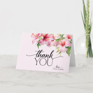 Elegante moderne Sommer-Tropen-Blumen Dankeskarte