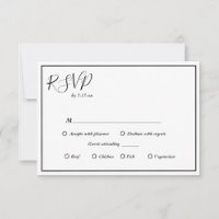 Elegante moderne Speisekarte - RSVP-Karte Hochzeit
