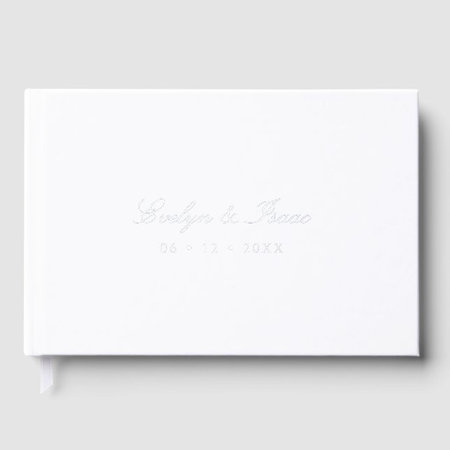 Elegante Moderne strafende Hochzeit Gästebuch (Vorderseite)