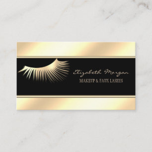 Elegante moderne Streifen, falsche goldene Wimpern Visitenkarte