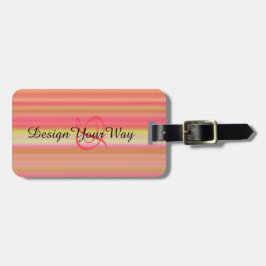 elegante moderne Streifen moderne mit Monogramm Gepäckanhänger