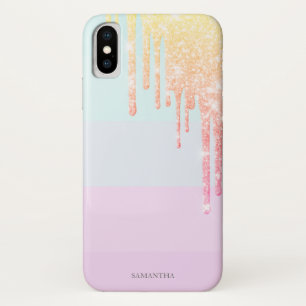 Elegante moderne Streifen, Ombre Glitter-Tropfen Case-Mate iPhone Hülle