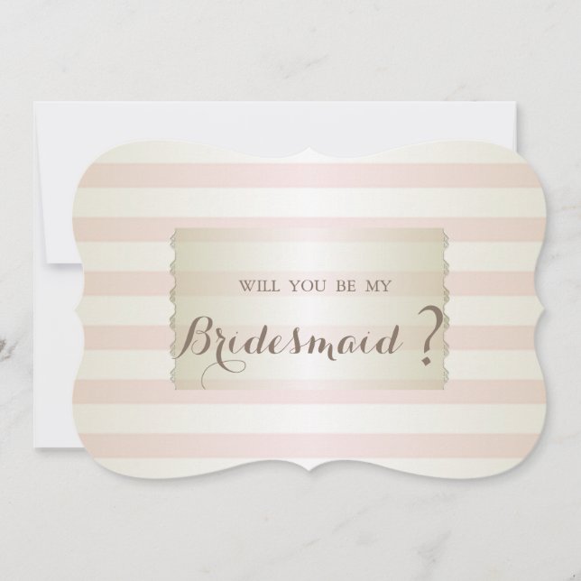 Elegante moderne Striped Bridesmaid Card Einladung (Vorderseite)