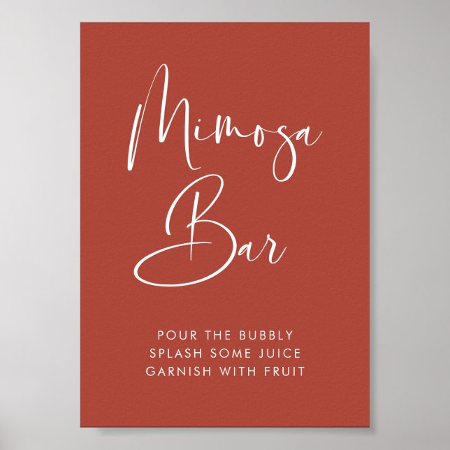 Elegante & Moderne Terracotta auf dem Mimosa Bar Poster (Vorne)