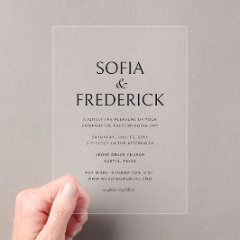 Elegante moderne transparente Schrift-Schablone au Acryleinladungen