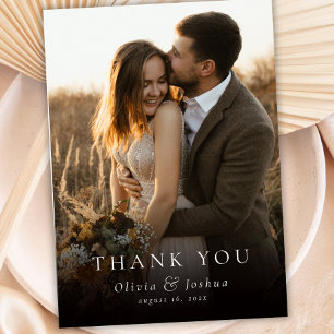 Elegante moderne Typografie Foto-Overlay-Hochzeit Dankeskarte