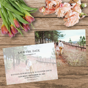 Elegante moderne Typografie-Foto Save the Date Kar Einladung