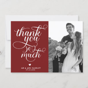 Elegante moderne Typografie Hochzeit Dankeschön Ka Dankeskarte