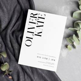 Elegante, moderne Typografie-Hochzeit Einladung