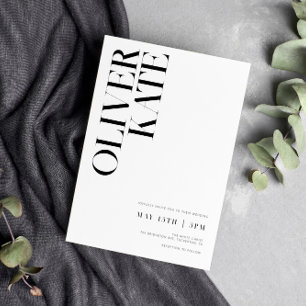 Elegante, moderne Typografie-Hochzeit Einladung