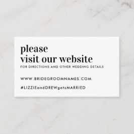 Elegante moderne Typografie Simple Wedding Website Begleitkarte