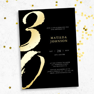 Elegante moderne Typografie zum 30. Geburtstag Folieneinladung