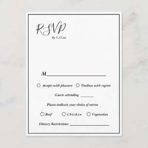 Elegante moderne UAWG für die Hochzeitdiät Begleitkarte