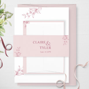 Elegante moderne und minimale Dusty Pink Wedding Einladungsbanderole