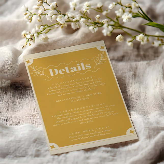 Elegante Moderne Vintage Details Begleitkarte (Von Creator hochgeladen)