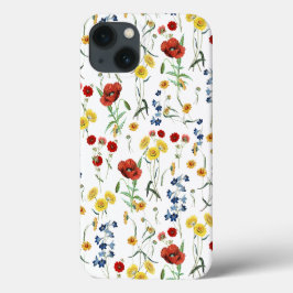 Elegante Moderne Vintage Wildblumen Poppy Daisy Case-Mate iPhone Hülle