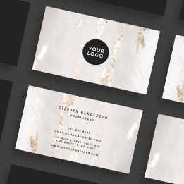 Elegante moderne Visitenkarten mit Goldfolien-Logo Visitenkarte