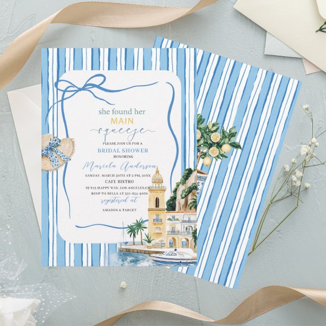 Elegante Moderne Wasserfarbe Hauptpresse Brautschi Einladung (Von Creator hochgeladen)