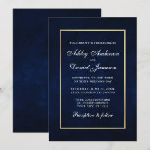 Elegante Moderne Wasserfarben Blaue Hochzeit
