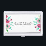 Elegante Moderne Wasserfarben Floral Bouquet Visitenkarten Dose<br><div class="desc">Elegante Pastelltöne farbenfrohe Blume Aquarellbilder. Hochzeitsplaner</div>
