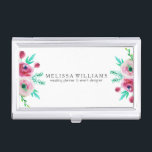 Elegante Moderne Wasserfarben Floral Bouquet Visitenkarten Dose<br><div class="desc">Elegante Pastelltöne farbenfrohe Blume Aquarellbilder. Hochzeitsplaner</div>