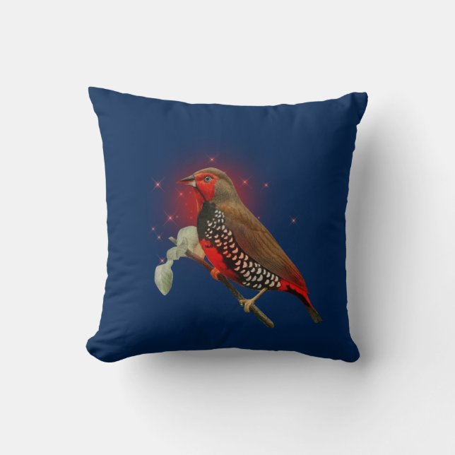 Elegante Moderne Wasserfarbenwelt Bird Blue Kissen (Vorderseite)