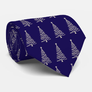 Elegante moderne Weihnachtsbäume in Navy Blau gemu Krawatte