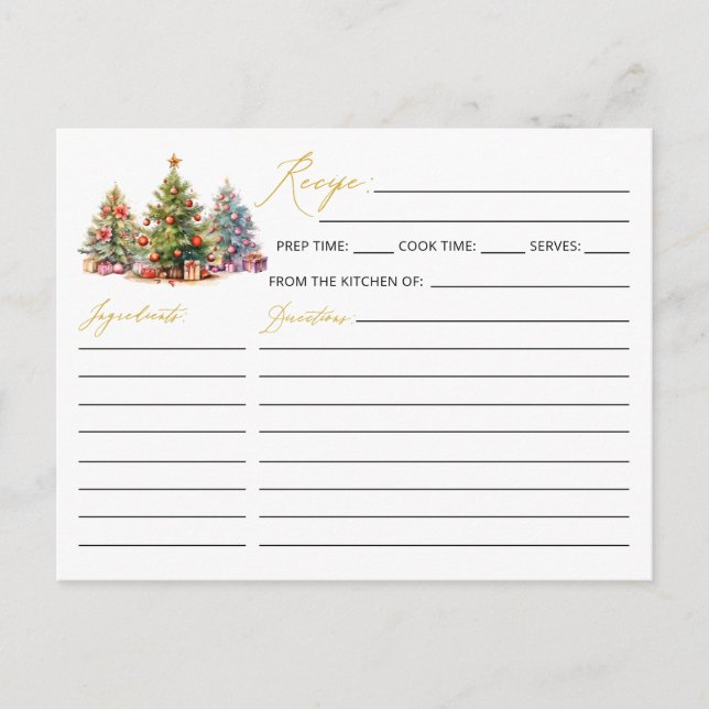 Elegante Moderne Weihnachtsbaumkarte Postkarte (Vorderseite)