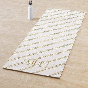 Elegante, moderne, weiß gepunktete Goldlinien Mit  Yogamatte