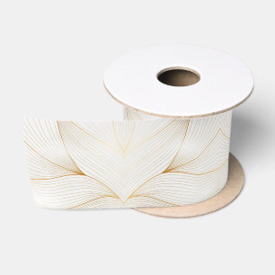 Elegante, moderne, weiße Blätter Satinband