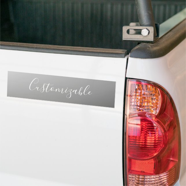 Elegante, moderne, weiße Schrift mit grauem Gradie Autoaufkleber (Auf Lkw)