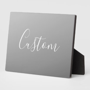 Elegante, moderne, weiße Schrift mit grauem Gradie Fotoplatte