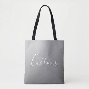 Elegante, moderne, weiße Schrift mit grauem Gradie Tasche
