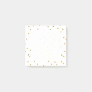 Elegante moderne weiße und goldene Confetti-Punkt Post-it Klebezettel