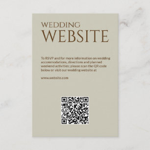Elegante Moderne Wildblume Taupe Wedding Begleitkarte