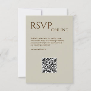Elegante Moderne Wildblume Taupe Wedding RSVP Karte