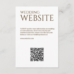 Elegante Moderne Wildblume White & Bronze Wedding Begleitkarte