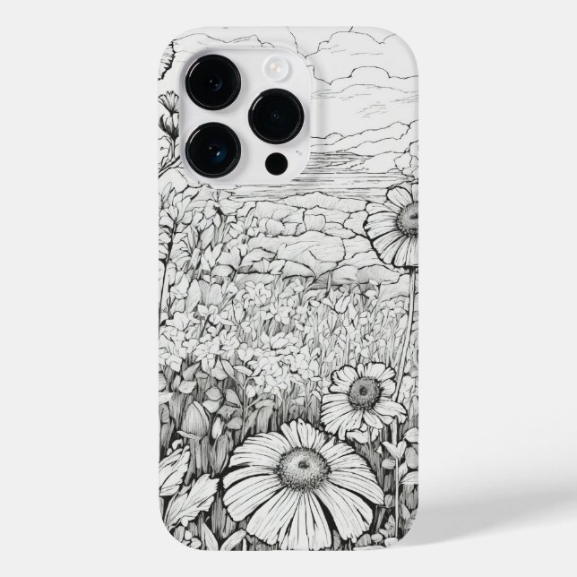 Elegante moderne Wildblumen leere Case-Mate iPhone 14 Pro Hülle (Rückseite)