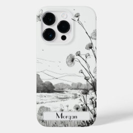 Elegante Moderne Wildblumen weiß und schwarz Case-Mate iPhone 14 Pro Hülle