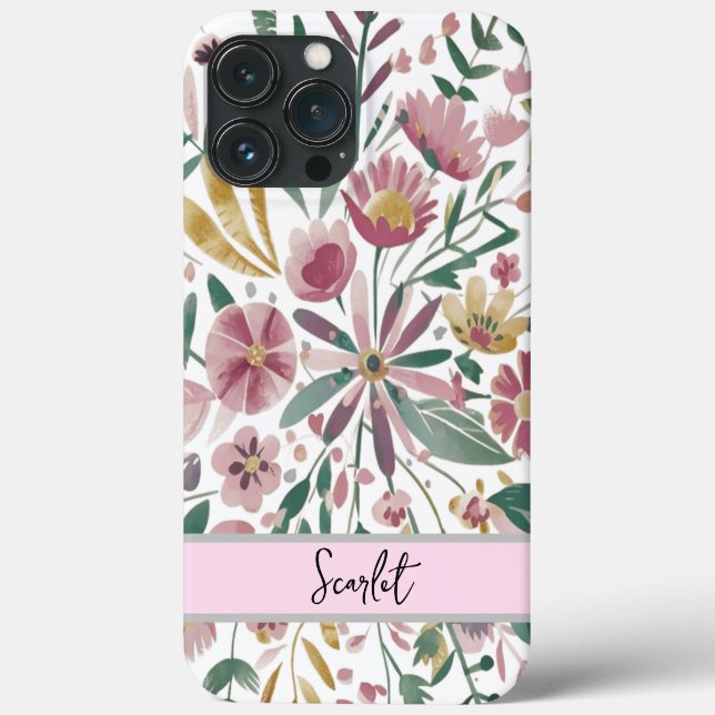 Elegante, moderne, wilde Blume in Aquarell Case-Mate iPhone Hülle (Rückseite)