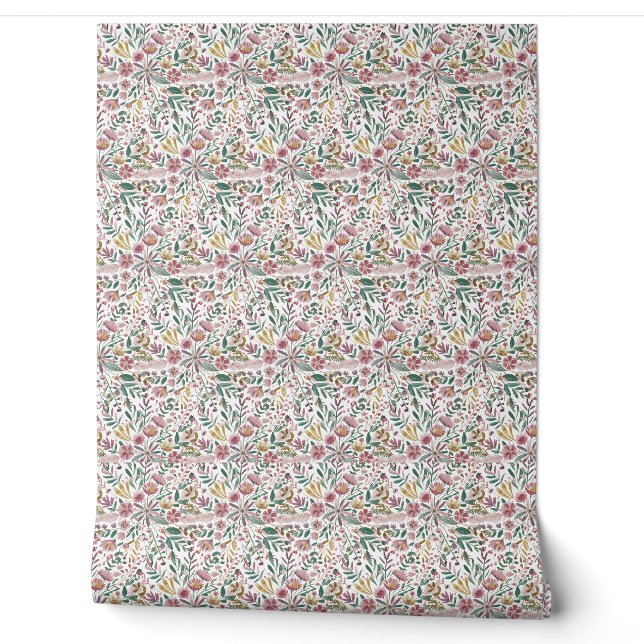 Elegante, moderne, wilde Blume in Aquarell Tapete (Abrollen)